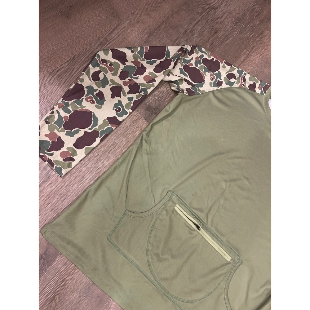 Zero Foxtrot Mens 2XL Olive Green Camo Raglan Long Sleeve Performance Shirt - Picture 3 of 9
